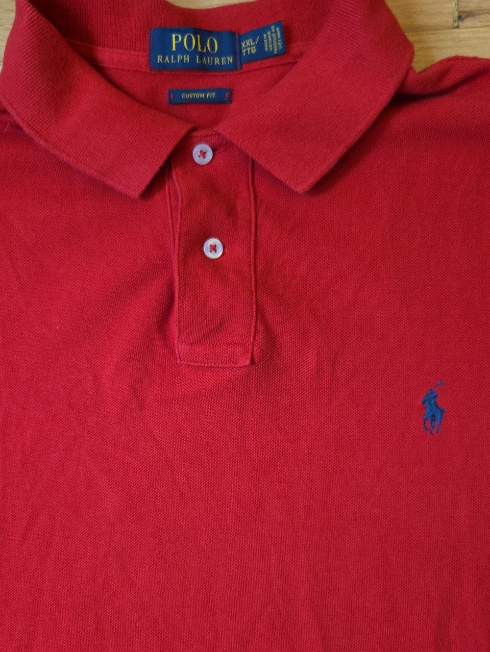 Polo Ralph Lauren Red Piqué Custom Fit Polo Shirt - Men's Size XXL
